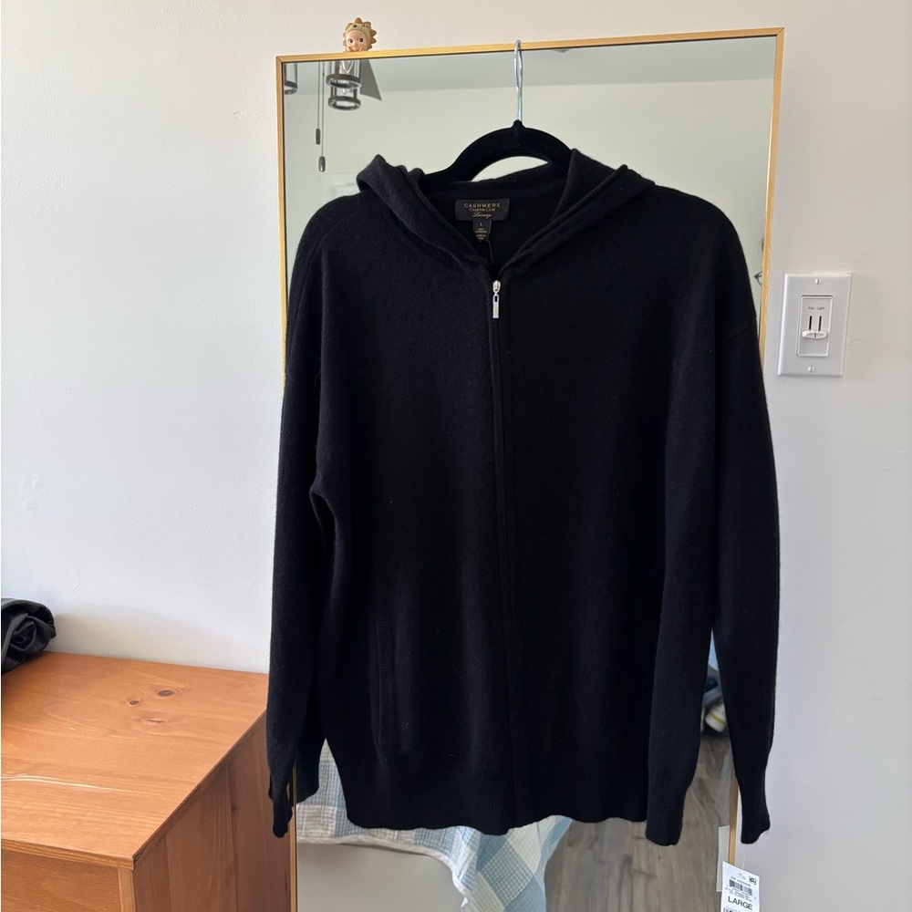 Charter Club Black Zip-Up Sweater